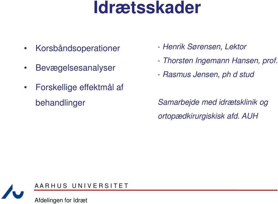 Lektor - Thorsten Ingemann Hansen, prof.
