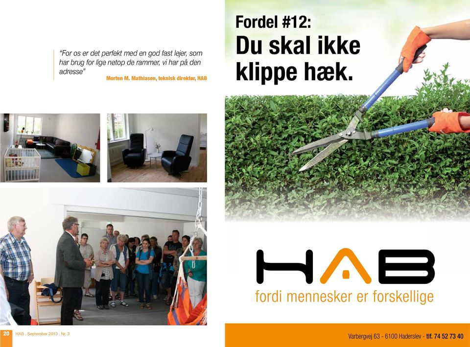 Mathiasen, teknisk direktør, HAB Fordel #12: Du skal ikke klippe hæk.