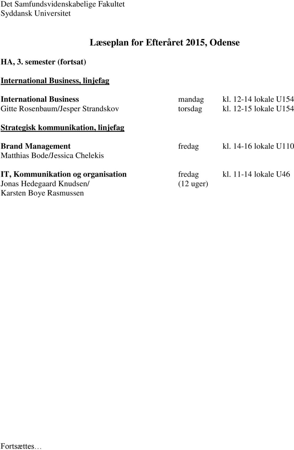 12-15 lokale U154 Strategisk kommunikation, linjefag Brand Management fredag kl.