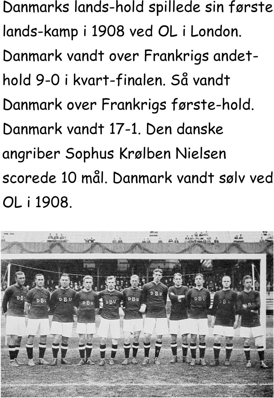 Så vandt Danmark over Frankrigs første-hold. Danmark vandt 17-1.
