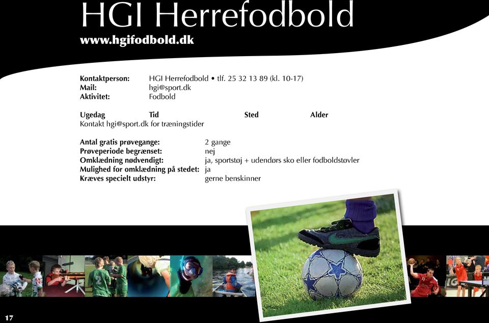 10-17) hgi@sport.dk Fodbold Kontakt hgi@sport.