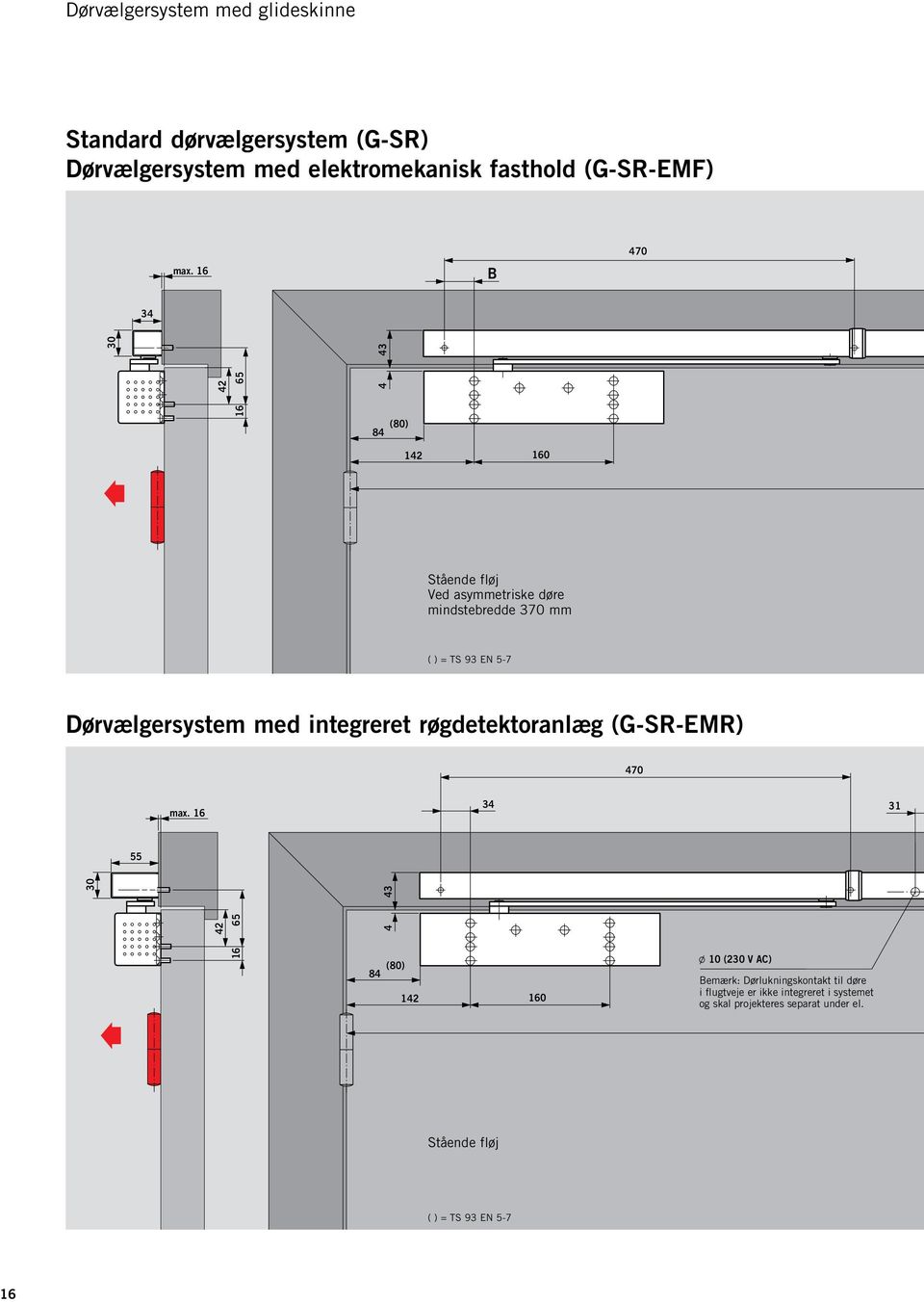 Dørvælgersystem med integreret røgdetektoranlæg (G-SR-EMR) 470 max.