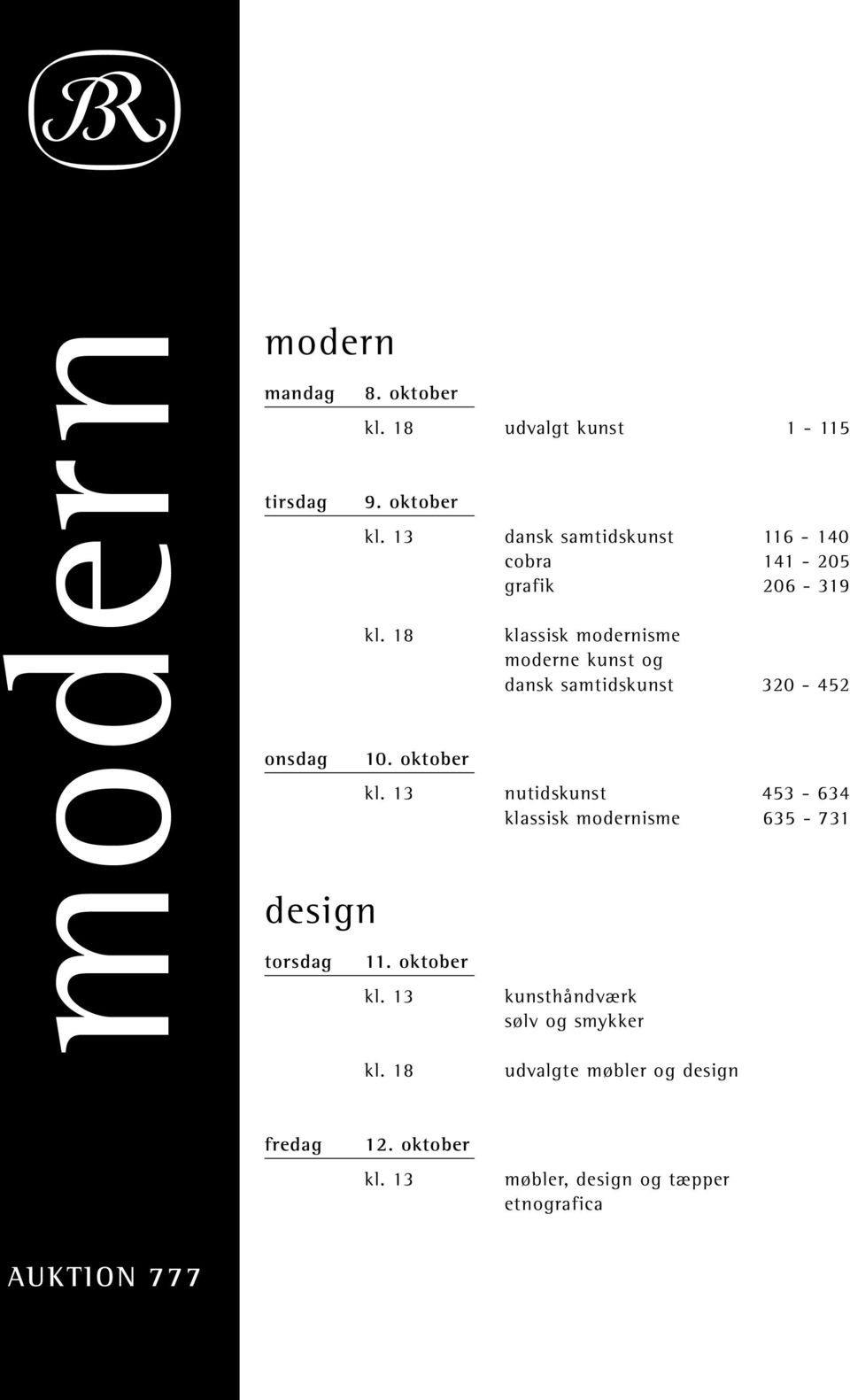 oktober klassisk modernisme moderne kunst og dansk samtidskunst 320-452 kl.