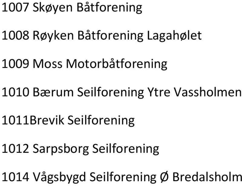 Seilforening Ytre Vassholmen 1011Brevik Seilforening