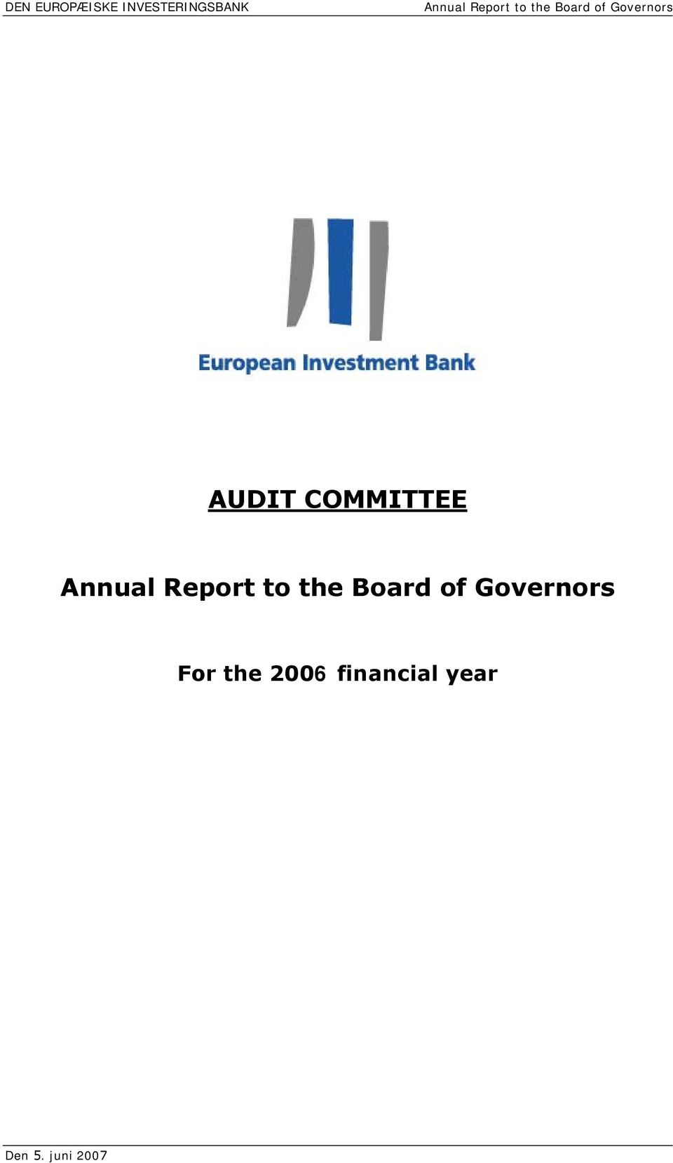 COMMITTEE Annual Report to the Board of