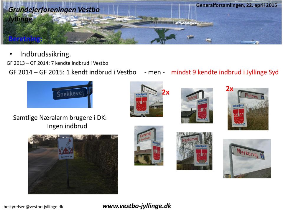2014 GF 2015: 1 kendt indbrud i Vestbo - men -