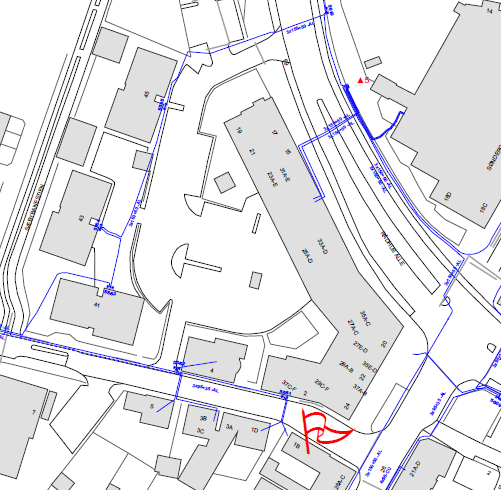 Hovedforsyninger samt fordelingsnet for Grøttorvet Lejlighederne ud mod Rådhusalle, Søndergade og kalkværksvej forsynes alle fra den fælles hovedtavle i teknikrum ud mod Rådhusalle.