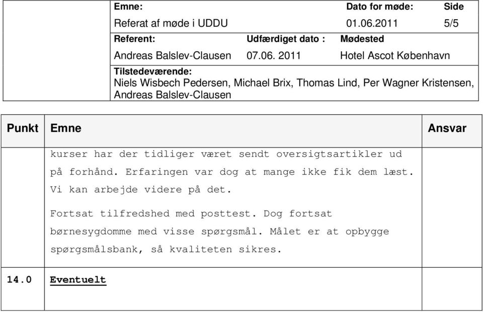 2011 Hotel Ascot København kurser har der tidliger været sendt oversigtsartikler ud på
