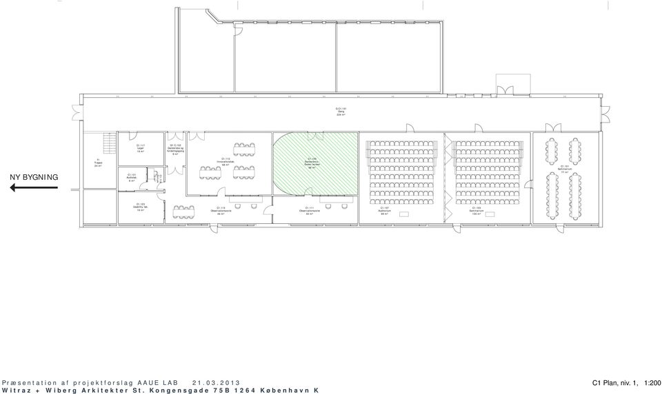 107 Auditorium 99 m² C1.103 Seminarrum 100 m² AAU-Esbjerg, C Matr.nr.