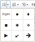 Om denne opgave v Sådan tilføjer du punkttegn: 1. Klik på ikonen Tilføj punkttegn eller revidér punkttypografi på værktøjslinjen. 2. Skriv indholdet, og tryk på Enter.