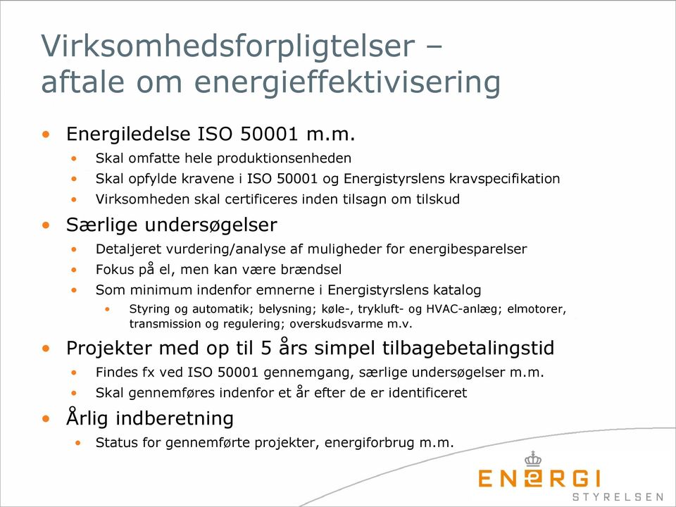 energieffektivisering Energiledelse ISO 50001 m.