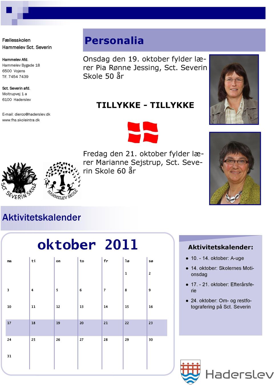 oktober fylder lærer Marianne Sejstrup, Sct.