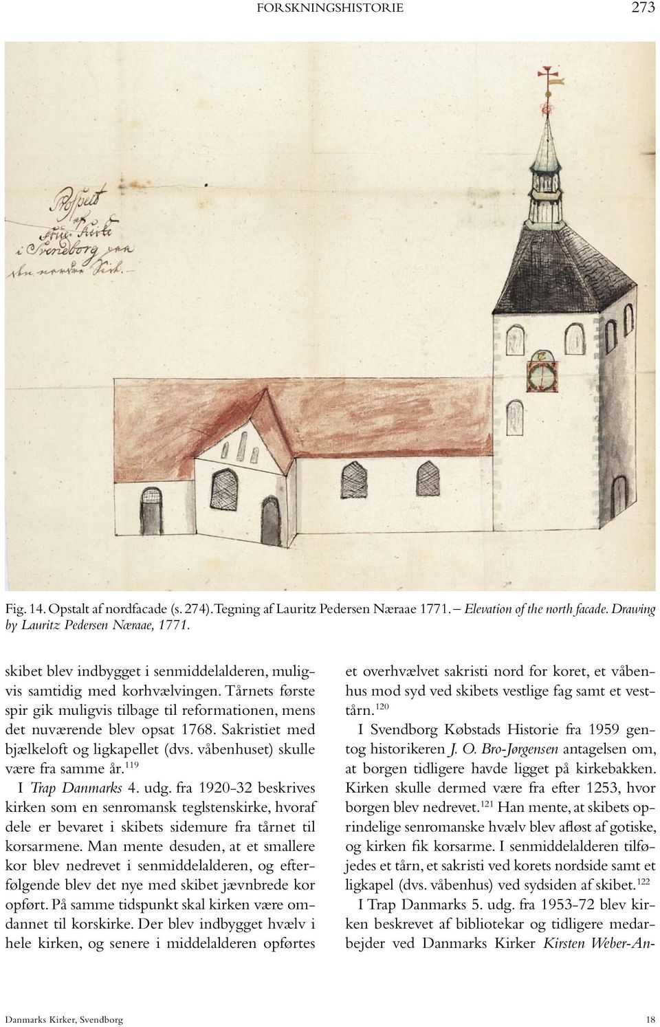 Bro-Jørgensen antagelsen om, at borgen tidligere havde ligget på kirkebakken. Kirken skulle dermed være fra efter 1253, hvor borgen blev nedrevet.