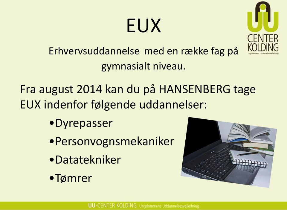 Fra august 2014 kan du på HANSENBERG tage EUX