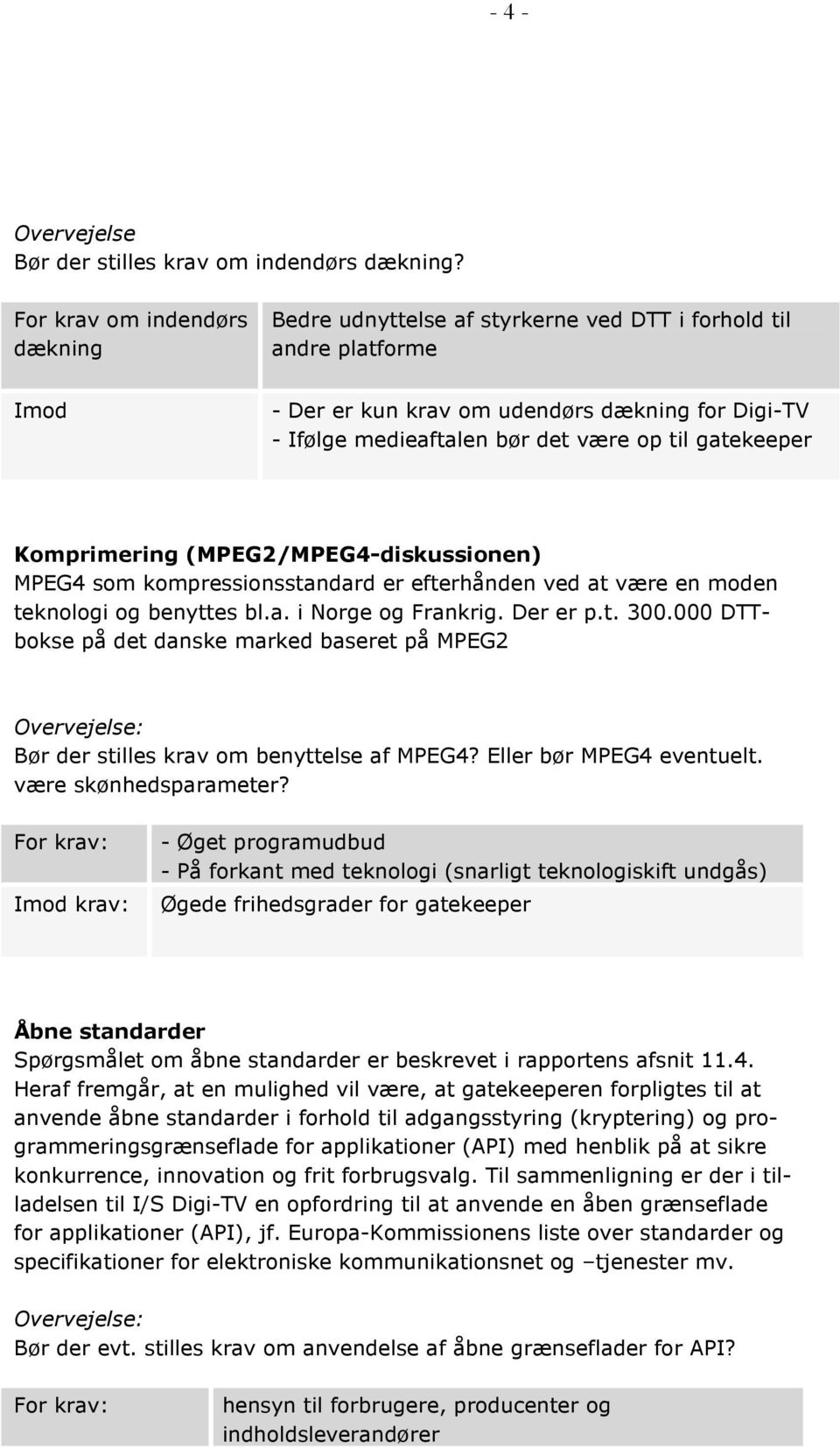 gatekeeper Komprimering (MPEG2/MPEG4-diskussionen) MPEG4 som kompressionsstandard er efterhånden ved at være en moden teknologi og benyttes bl.a. i Norge og Frankrig. Der er p.t. 300.