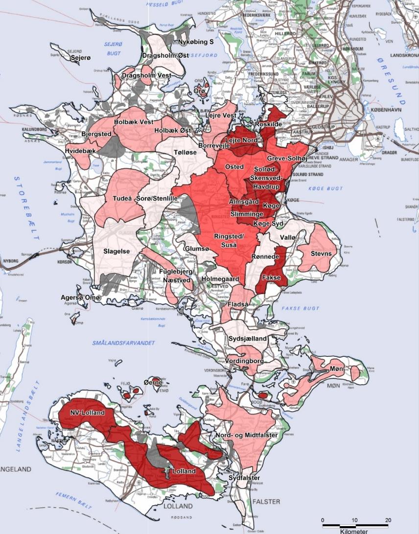 Prioritering på regions skala i Region Sjælland Baseret på: OSD, IVO NST områdeinddeling