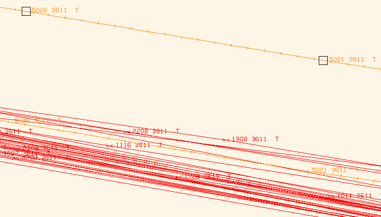 Test af Trimble S6 og Trimble R8 Figur 10.5: Eksempel på vindue fra GeoCAD ved afstandsberegningen.