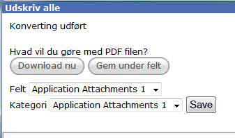 Håndtering af PDF-dokumentet), vælges Download nu. Hvis filen skal uploades til Planneren som den er, vælges Gem under felt.