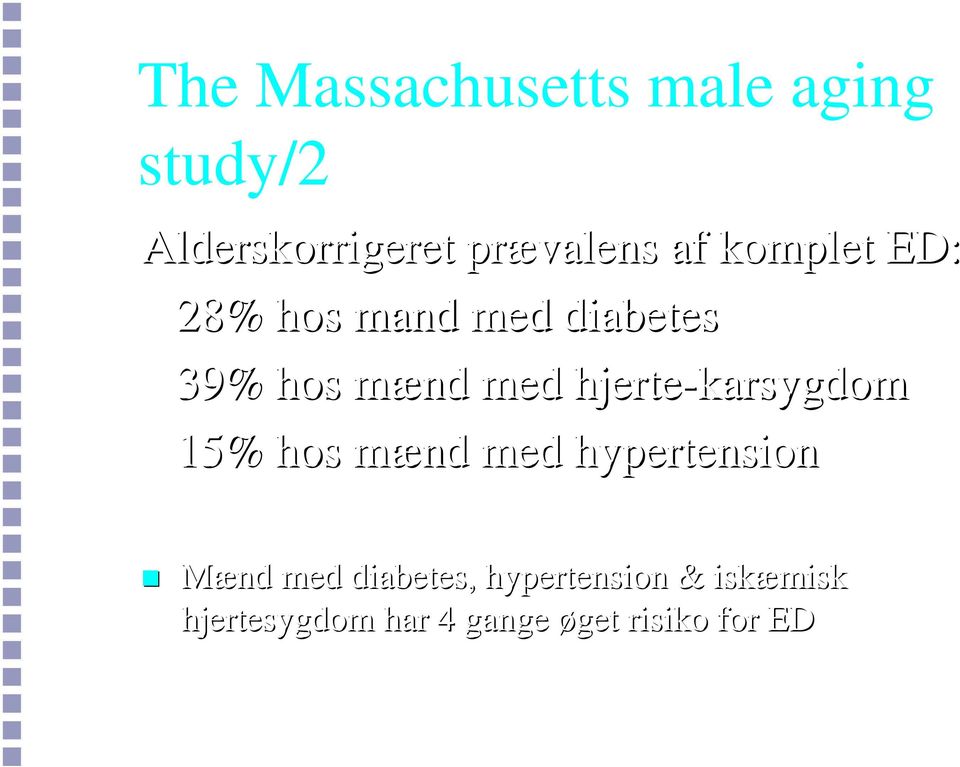hjerte-karsygdom 15% hos mænd m med hypertension Mænd med