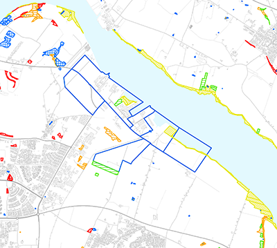 Beskyttet natur efter naturbeskyttelsesloven 3. Strandeng (gul), eng (grøn), sø (blå), overdrev (rød), mose (orange) og hede (lilla).