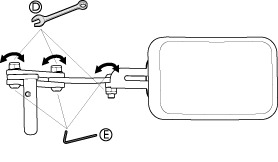 Rea zalea Værktøj: 5 mm unbrakonøgle 5.8.2 Svingbar kropsstøtte 1. Løsn skruerne D med en unbrakonøgle for at indstille kropsstøtternes dybde. 2. Flyt kropsstøtten fremad eller bagud. 3.
