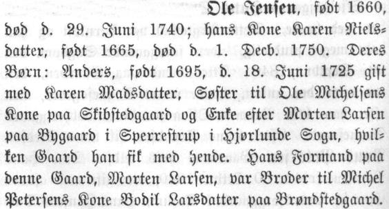KB Jørlunde 1725 op 132 Morten begravet 12/1 Fredagen d. 12 Januarii blev Morten Lars af Sperrestrup begraven som døde af vattersott gl: 30 Aar 5 Maand.