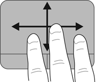 Rotation Rotation gør, at du kan rotere elementer, som f.eks. billeder. Placér to adskilte fingre på Imagepad'en, og roter derefter dine fingre i en bue, mens du holder samme afstand mellem fingrene.