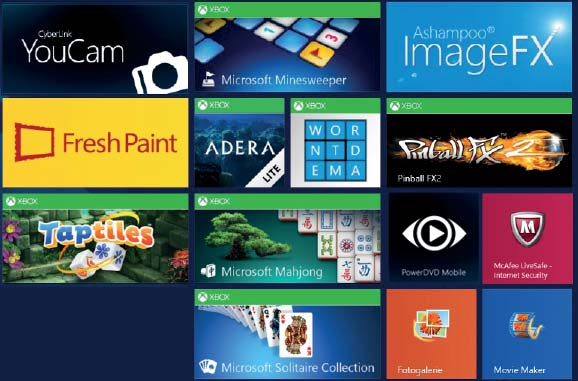 13.7. Windows 8.1-skrivebordet Dette billede viser en symbolsk illustration af yderligere programmer. Software Der vises f.eks.