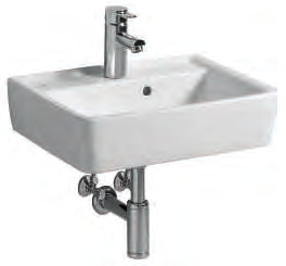 1 Plan håndvask 50 cm 85022 Håndvask med hanehul og overløb. Til montering med bolte eller Ifö Renova underskab.  PG MP Ifö Renova Nr.