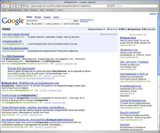 Søgemaskine & søgeordoptimering Kampagnen 1 maj 31 dec. 2006 Kampagnen genererede 867.880 søgninger og 34.302 klik. 19 19 16.03.