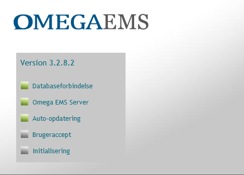 I. OMEGA EMS ADMINISTRATION 1 Kom godt i gang 1.1 Opstart af Omega EMS Administrationsprogram Administrationsprogrammet startes ved at dobbeltklikke på Omega EMS start-ikonet på skrivebordet.