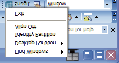 3. Billedoptimering Valgmuligheder i titellinjen Desktop Partition (Deling af skrivebordet) kan åbnes fra titellinjen i et aktivt vindue.