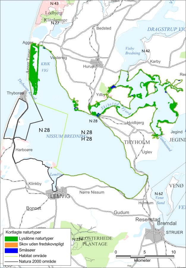 Områdets naturtyper Natura 2000-områdets indhold af habitat-naturtyper, der er omfattet af planlægningen, fremgår af udpegningsgrundlaget.