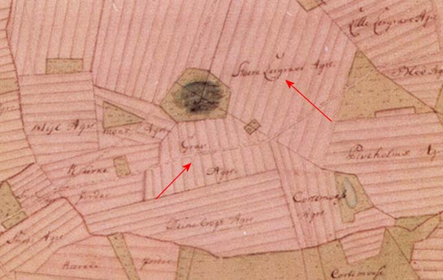 Grubeområdet er indsat på kort over Vejby fra 1816.