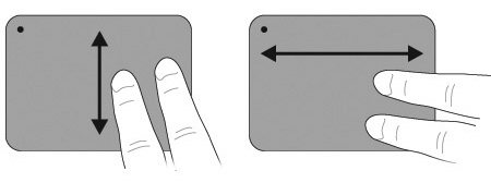 Brug af TouchPad-bevægelser Rulning TouchPad'en understøtter en række TouchPad-bevægelser.