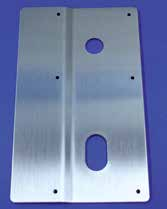 Stainless plate with cover paper, with bend, 8 holes AISI 304, right model, no sharp