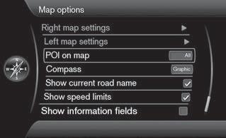 Kortvisning - Vælg 2D eller 3D. Indstillinger for højre kort (Right map settings) Samme som for venstre kort - se det foregående afsnit.