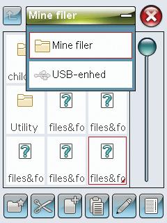 VISNING AF INDHOLDET I FILE MANAGER Når File Manager er åben, har du adgang til mappen Mine Mappe LISTEVISNING miniaturevisning igen for at skifte tilbage til miniature.