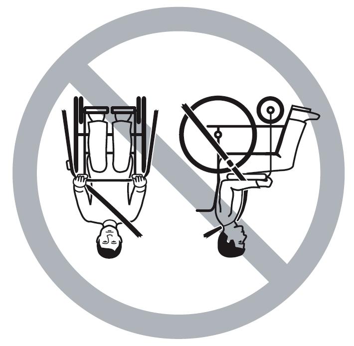 Sørg for, at fastspændingssystemet til brugeren sidder i en lige linje fra brugeren til forankringspunktet uden at være i berøring med andre dele i bilen eller på kørestolen, sædet eller tilbehøret.