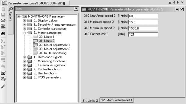 7 Drift af MOVITOOLS MotionStudio via EtherCAT Udførelse af funktioner med apparaterne 5. Åbn "parametertræet", indtil den ønskede knude vises. 6.