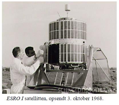 Kosmiske stråler: 1968 Første satellitforsøg ESRO-I (Aurora) opsendes oktober 1968, første satellit med danskbyggede instrumenter.