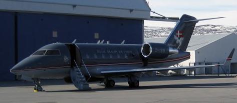 Luftgruppe Vest. I forbindelse med overvågning af det grønlandske område råder Grønlands Kommando (GLK) periodevis over et af flyvevåbenets Challenger fly (CL-604).