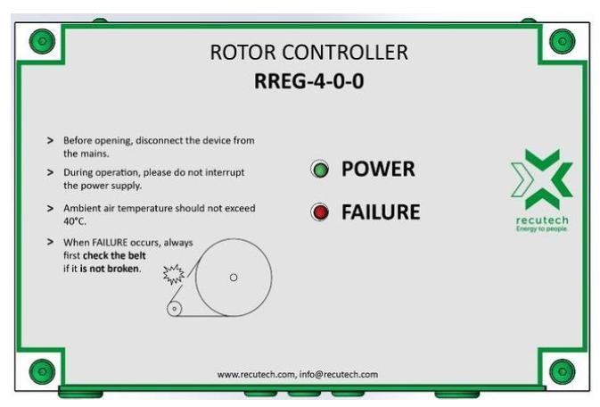 Teknisk dokumentation - RREG-4-0-0 RREG-4-0-0 Reguleringsmodul for styring af en stepmotor, som driver en roterende varmeveksler Advarsel: Når regulatoren er åben er der risiko for berøring af 230V