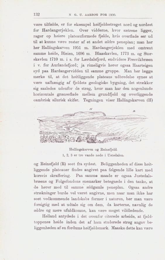 132 N G. U. AARBOG FOR 1900. være tilfaelde, er for eksempel høifjeldsstrøget nord og nordøst for Hardangerjøklen.