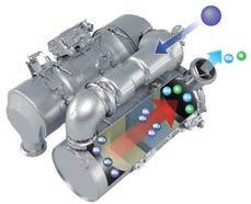 nuværende Komatsu motorer. EGR kølerens øgede kapacitet sikrer nu meget lave NOx-emissioner og en bedre motorydelse.