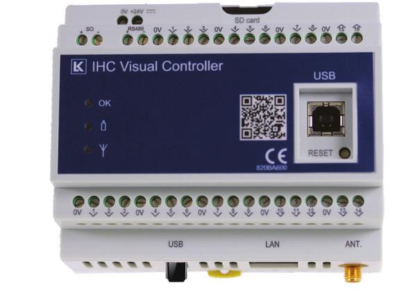 Controller tilslutninger Trådløs kommunikation med wireless enheder RS485 (SMS modem) Strømforsyning SD-kort til log (inkl.) SD Datalinier ind S0 tælling (Pulstælling til f.eks.