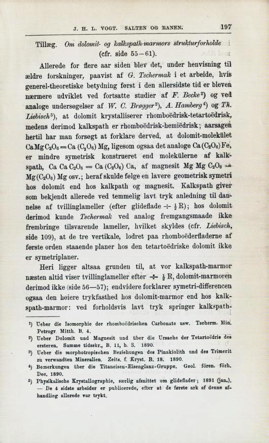 J. H. L. VOGT. SALTEN OG BANEN. 197 lilinf. Om MoMli- og halkspaih-marmors strumurforholde (cfr. side 55-61).