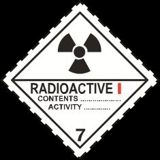 RID 2017 Del 5, side 20 KLASSE 7 - Radioaktive stoffer Kategori I-HVID (Nr. 7A) Symbol: (stiliseret trekløver): Sort på hvid bund.