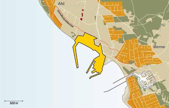 Ebeltoft Færgehavn Området er beskrevet som udviklingsområde 2.