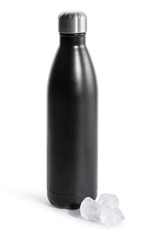 Stålflaske stor, sort Dobbelvægget. Rustfrit stål. Sagaforms variant på en pæn termoflaske.